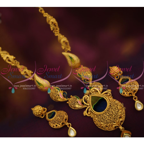 NL7657 Antique Gold Finish Fashion Imitation Jewellery Necklace Mango Design