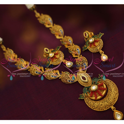 NL7658 Antique Burnt Gold Finish Fashion Jewellery Necklace Floral Design