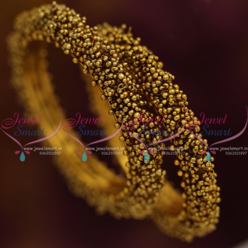 B7740 Antique Gold Plated Beads Danglers Handmade Bangles Low Price Offer Online