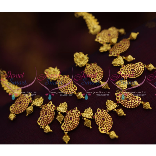 NL7750 Ruby Temple South Indian Traditional Imitation Mango Design Jewellery Shop Online