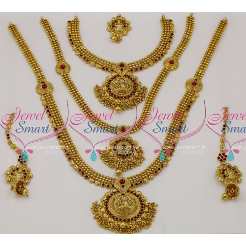 BR7782 Full Bridal Set Short Medium Long Necklace 3 In One Traditional Design Collections