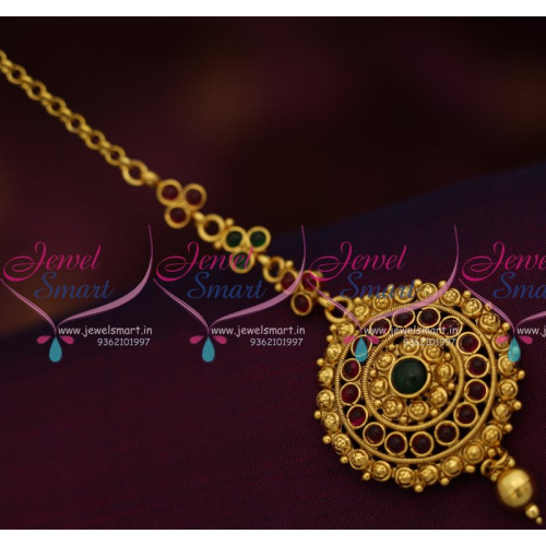 T2616 Kemp Maang Tikka Latest Gold Design South Traditional Wedding Jewellery