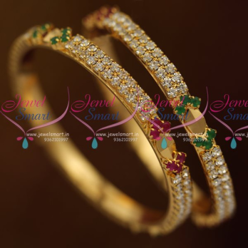 B8122 Small Size Gold Plated Bangles Baby Kids Girls Ruby Emerald Imitation Jewellery