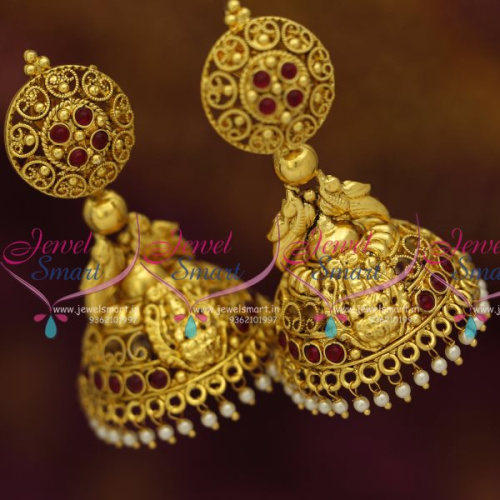J7871 South Indian Ethnic Jewellery Collections Temple Jhumka Big Earrings Online
