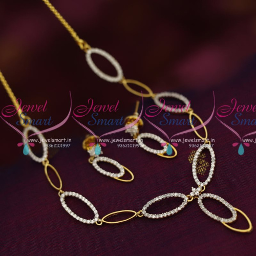 NL8078 Simple Fancy Gold Design Link Necklace Delicate Flexible Finish Kids Jewellery