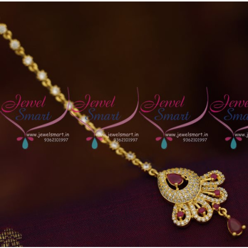 T1171 Maang Tika Ruby Nethichutti Traditional Weddding Jewellery Online