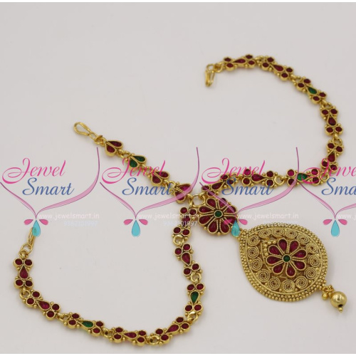 HA7930 Damini MathaPatti Hair Bridal Fashion Kemp Jewellery Traditional Nethichutti Online