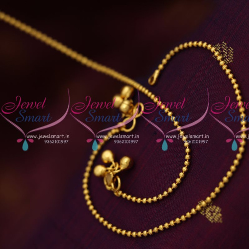P8136 Thin Beads Design Fancy Anklets Payal Golusu Imitation Gold Plated Online