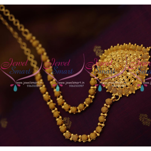 NL7984 South Indian Emboss Design Imitation Gold Plated Necklace Latest Fashion
