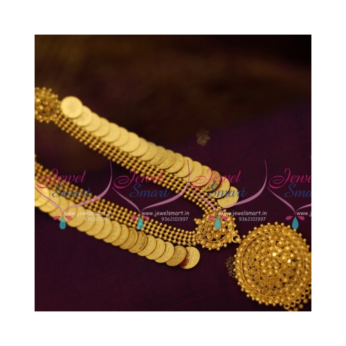 NL7953 Latest Gold Design Kasu Mala Coin Necklace Kasulaperu Traditional Jewellery