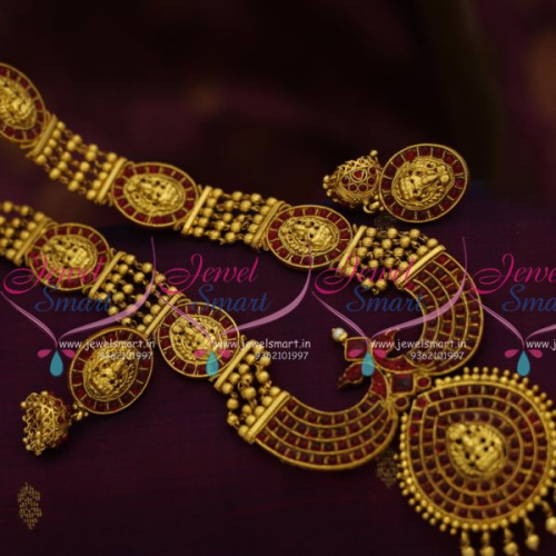 NL7958 Nagas Mugappu Side Pendant Beads Haram Kerala Design Jewellery Collections