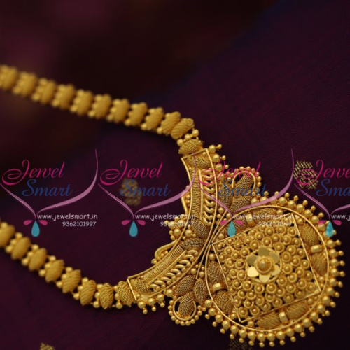 NL7901 Latest Design Simple Gold Plated Haram Long Necklace Collections Online