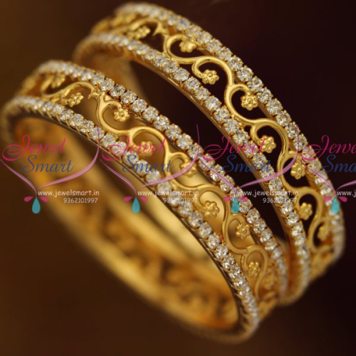 B8010 Small Size Girls Kids Baby Gold Plated Broad White Stone Bangles Online
