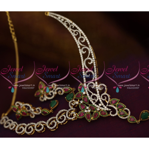 NL8510 CZ Ruby Green Sparkling Stones Diamond Finish Imitation Jewellery Online