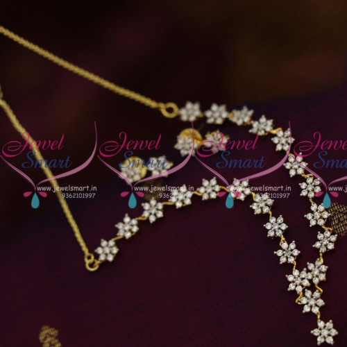 NL8226 American Diamond White Star Gold Design Necklace Set Delicate Jewellery Online
