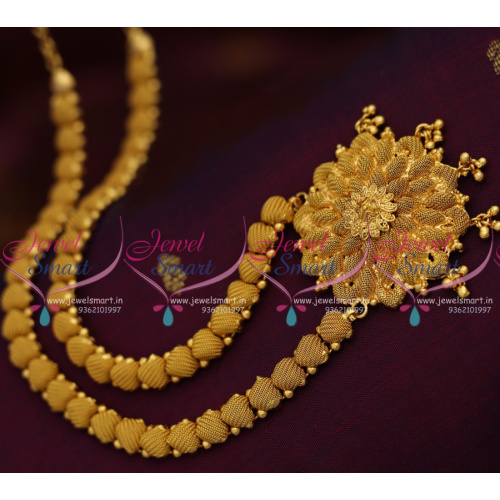 NL7948 Latest Emboss Design Simple Gold Plated Haram Long Necklace Collections Online