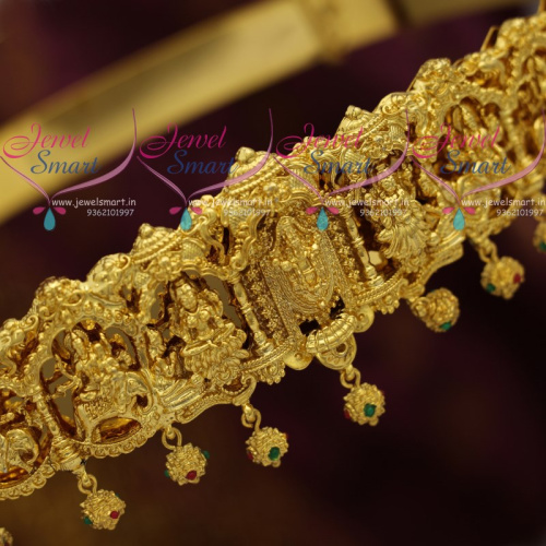 H1082 Temple Vaddanam Oddiayanam Gold Plated Nakshi Pendant Traditional Wedding Jewelry