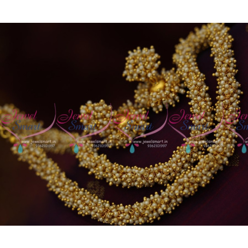 NL8323 Latest Fancy Pearl Beads Chain Necklace Matching Jhumka Fashion Jewellery