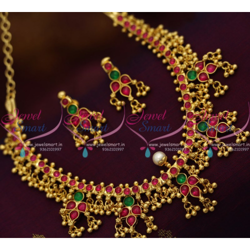 NL8314 Real Kemp Spinel Stones Beads Jalar Necklace Gold Handwork Screwback Earrings