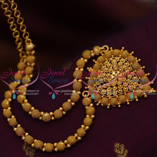 NL8437 Fancy Ball Emboss Design Chain Necklace Gold Plated Traditional Imitation