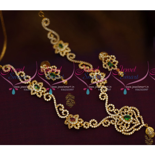 NL8806 CZ Ruby Emerald Gold Design Fine Quality One Gram Jewellery Online