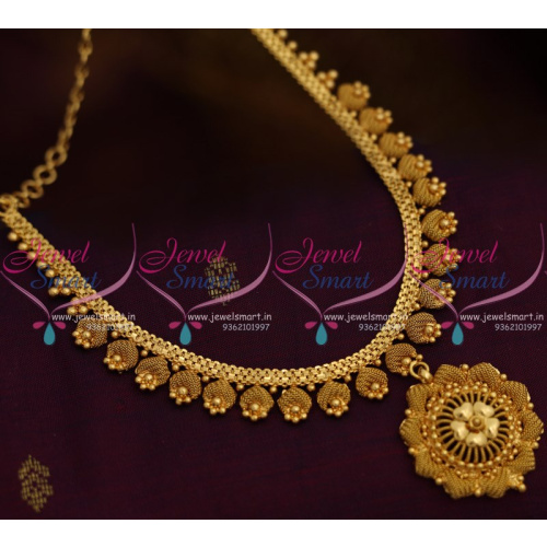 NL8557 Simple Attigai Design Chain Necklace Gold Plated Traditional Imitation