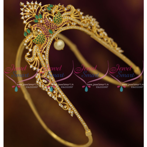 AR8543 South Indian One Gram Traditional Aravanki Medium Size Armlet Latest Design Jewellery