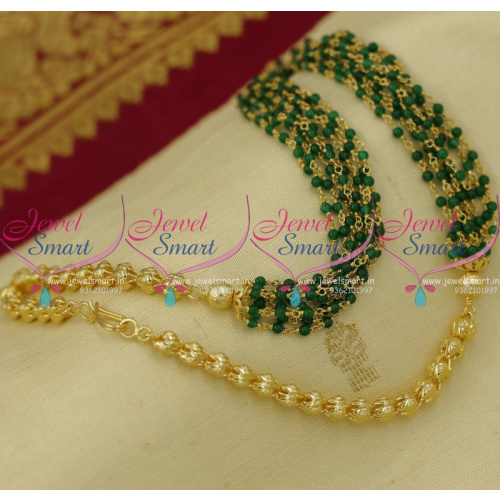 Green small beads necklace shop