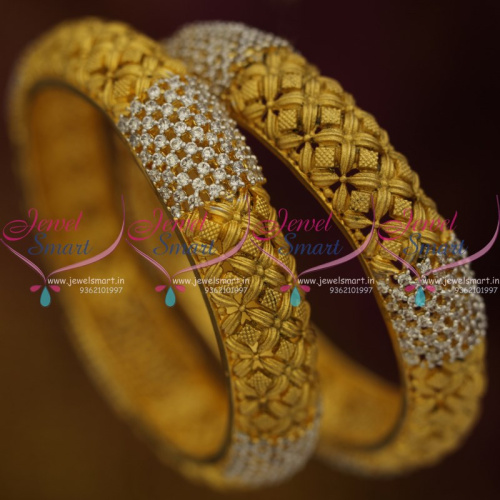 B8898 Matte Gold Plated Latest Exclusive Fusion Bangles Imitation Jewellery Collections