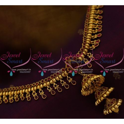 H9123 Triple Jhumka Centre Drops Saree Hip Chain Jalar Design 38 Inches Size