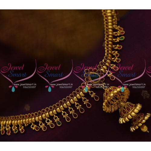 H9124 Triple Jhumka Centre Drops Saree Hip Chain Jalar Design 38 Inches Size