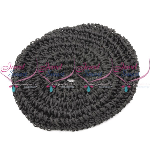 H9267 Black Crochet Handmade Silk Yarn Hair Kondai Cap Net Hair Accessory Online