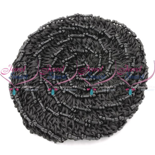 H9271 Black Beads Crochet Handmade Silk Yarn Hair Kondai Cap Net Hair Accessory Online