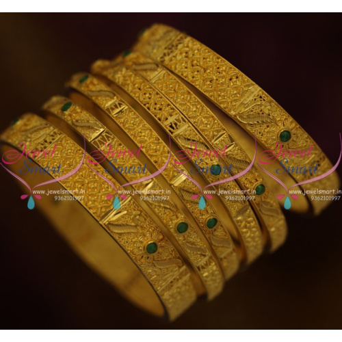 B9317 Forming Gold Plated 6 Pieces Set Bangles Light Weight Real Look Jewellery