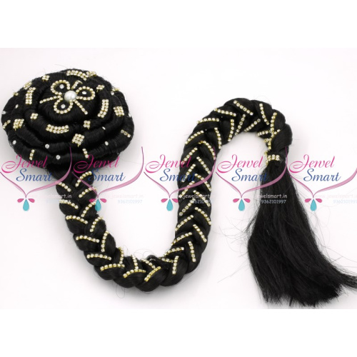 H9260 Stone Decorated Kondai Twisted Hair Jada Bridal Attachment Extension Online