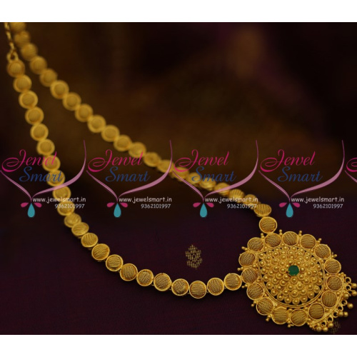 NL9200 Fancy Net Beads Emboss Design Chain Necklace Gold Plated Traditional Imitation
