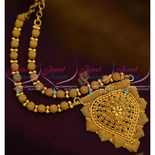 NL9201 Fancy Beads Emboss DesignShort Necklace Gold Plated Imitation Jewellery