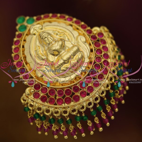 H9215 Kemp Temple Nagas Crystal Drops Hair Choti Pendant Multipurpose Jewellery