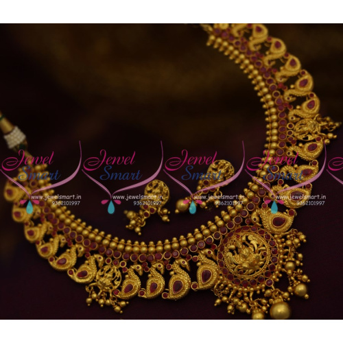 NL9667 Broad Beads Model Temple Ethnic One Gram South Indian Jewellery Online