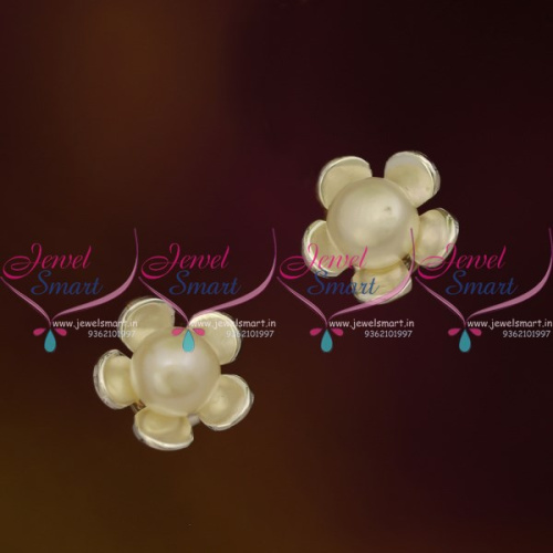 ER9697 Sterling Silver 92.5 Make Floral Design Pearl Small Ear Studs Tops Buy Online