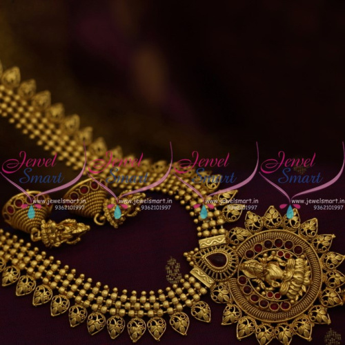 NL9803 Antique Gold Plated Haram Temple South Traditional Jewellery Shop Online
