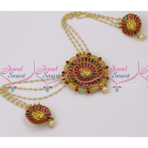 H9768 Hair Decoration Nagas Reddish Gold Plated Temple Pendants Pearl Chain Online