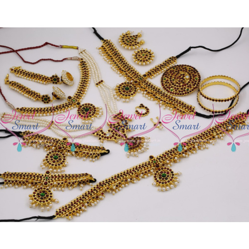 D9754 Kemp Temple Full Jewellery Set Classical South Indian Dance Collections Online
