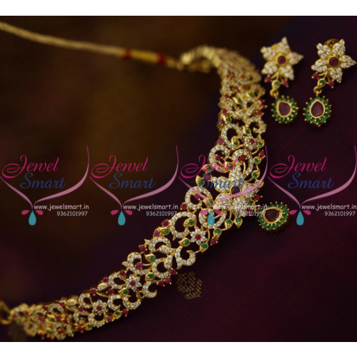 NL9967 Semi Precious Multi Colour Stones Fashion Jewellery Choker Necklace Online