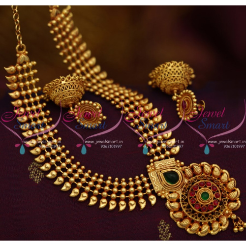 NL10065 Beads Design Gheru Colour Kemp Stones Screw Back Jhumka Offer Price Jewellery Online