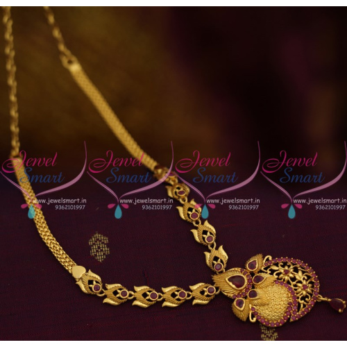 NL10012 Ruby Stones Casting Design Gold Plated Short Necklace Casual Wear Low Price Online