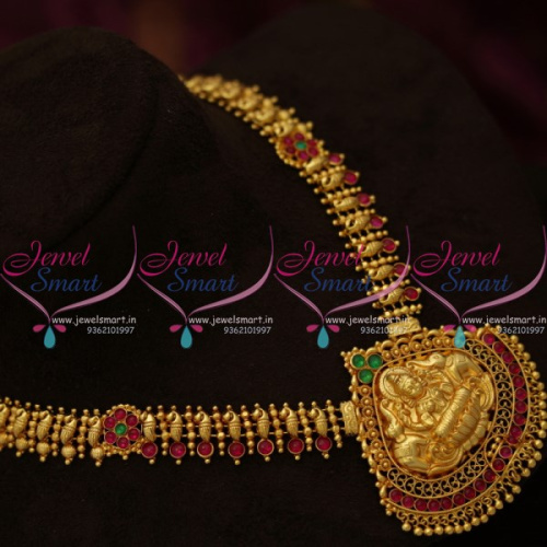 NL9943 Kemp Temple Jewellery Gheru Gold Plated Haram Traditional Designs South Indian Online