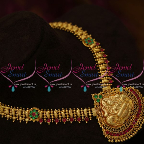 NL9945 Latest South Indian Traditional Kemp Jewellery Haram Handmade Collections Online