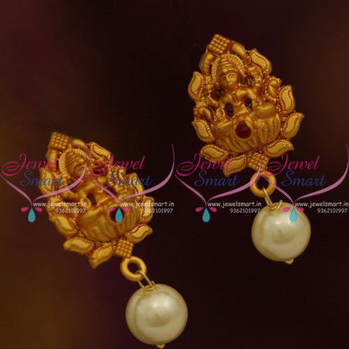 ER9861 Matte Gold Finish Temple Small Size Ear Studs Shop Online Low Price