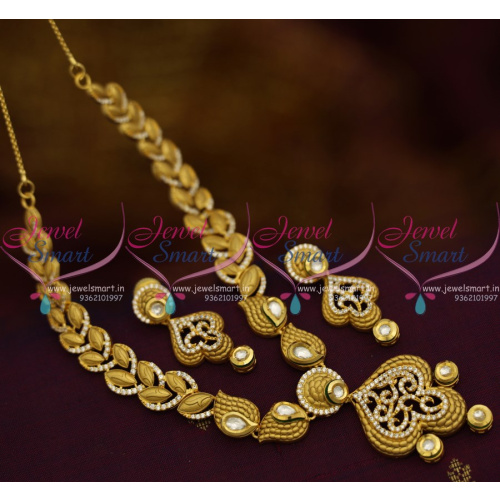 NL10087 Latest Stylish Intricate Work Kundan CZ Fusion Fashion Jewellery Collections Online